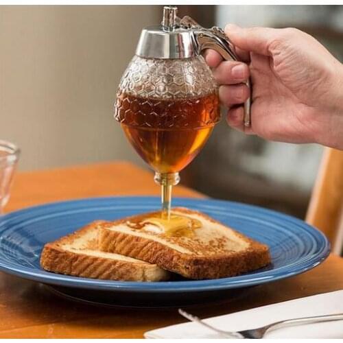 24pcs new 200ML Honey Dispenser Jar Container Cup Juice Syrup Kettle Kitchen Bee Drip Stand Holder Portable Acrylic Storage Pot