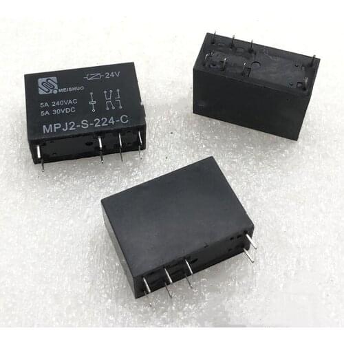 5PCS-100PCS/FOR MEISHUO MPJ2-S-224-C 24VDC 8-pin new double open double close 5A DC24