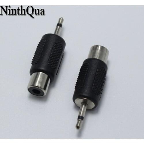 5pcs 2.5mm 2 Pole Audio Mono Plug to RCA Female Socket 2.5 mm Black Adapter
