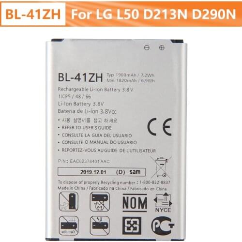 Agaring Original BL-41ZH Battery For LG L50 D213N EAC62378401 BL-41ZH Genuine Replacement Phone Battery 1900mAh