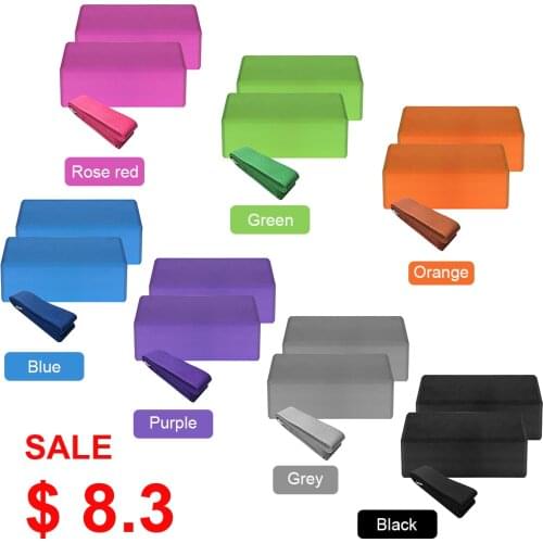 Indoor 2pcs EVA Yoga Blocks 1pcs Cotton Yoga Strap Stability Blocks Strap Set for Yoga Pilates Meditation Indoor Exercise