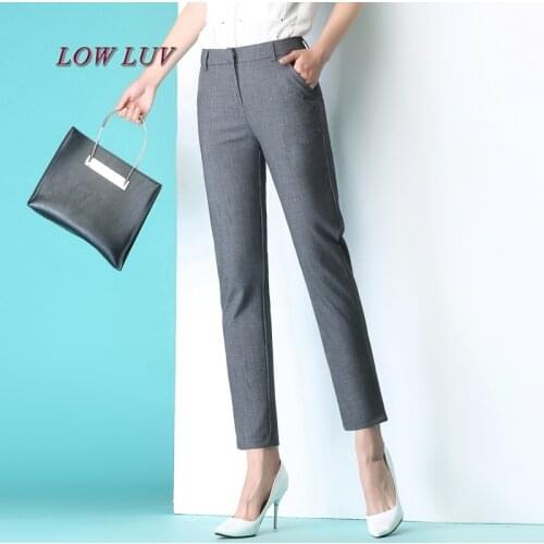 Autumn Plus SizeS- 4XL High Waist Pants Women New Fashion Spring OL Casual Flare Pant Trousers Work Pants Long Trousers Female