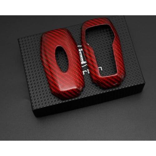 For 15-17 Ford Mustang Car Carbon Fiber Key Shell Protective Cover Key Cover Modification Decoration Accessories
