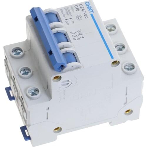 CHNT MCB Mini Household Circuit breaker C type DZ47-60 3 Pole 1Amp 400V