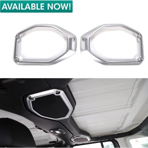 Car Inner Top Roof Speaker Cover Trim Decor Ring For 2018 for Jeep Wrangler JL Silve for Jeep Wrangler JL 2018