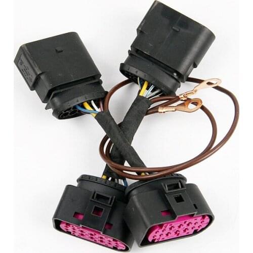 For Volkswagen VW Golf 6 GTI install LED headlamp headlight wire cable 10 adapter 14