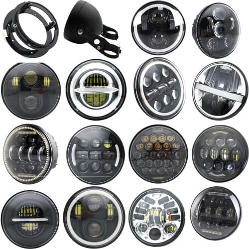 5.75 Inch LED Headlight 5 3/4" DRL motorcycle headlights For H arley Sporster Touring Super Glide Dyna Iron 883 Headlamp Bracket