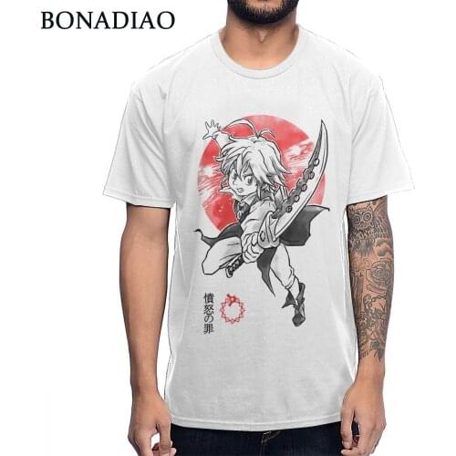 Captain Of The Seven Deadly Sins Meliodas Dragon Sin Of Wrath T shirt Mens Summer Classic O-neck Pure Cotton Big Size T-shirt