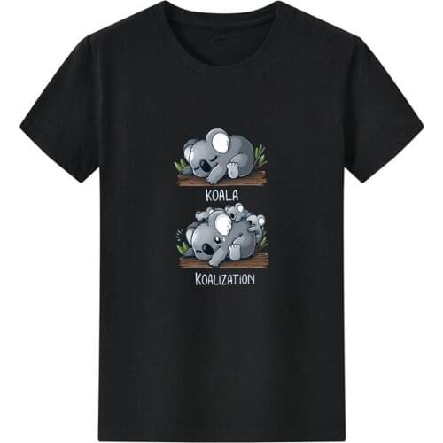 Koala Koalization Print T-shirt Women Cute Graphic Tees Shirt Simple Wild T Shirt Women Summer Streetwear Tshirt Women