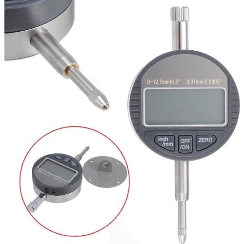 Horizontal Digital Indicator Gauge Tool 12.7mm Dial Gauge Probe Measuring Range Depth Measurement Gauge Sliver Grey Zinc Alloy