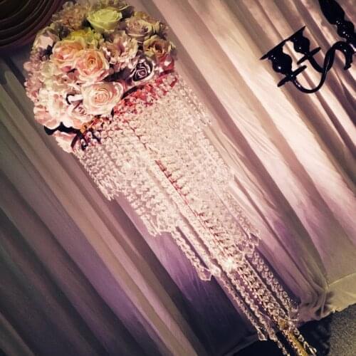 Hot Crystal Wedding Centerpiece Table Flower stand 80cm Tall * 35cm Diameter 5-Tier Wedding Decoration