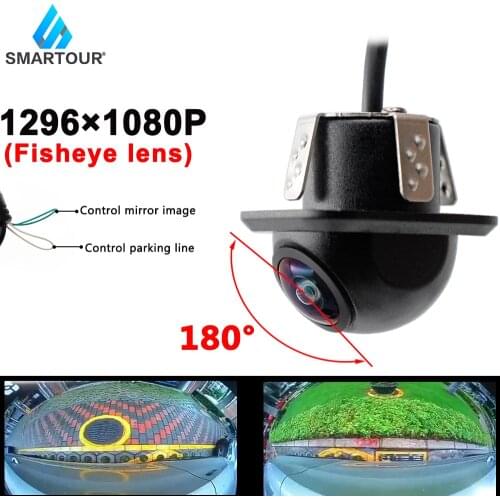 CCD 180 Degree Night Vision Fisheye Lens Rear Side Front View Camera Vehicle Reverse Backup CVBS Camera For Android DVD Monitor