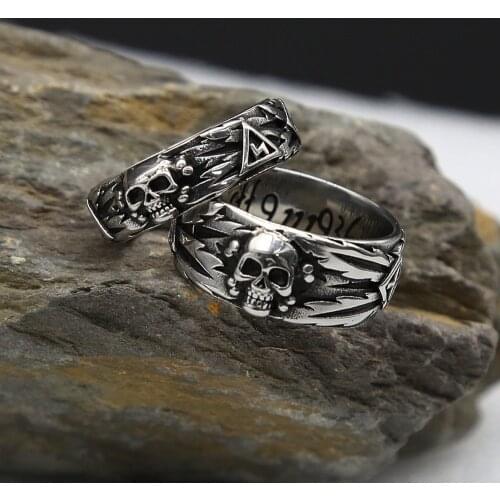 Men Women Stainless Steel Rings Cool Cross Skull Devil Punk Gothic Simple for Biker Couple Jewelry Size 6-13 Dropshipping Store