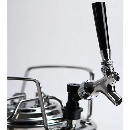 Beer Tap Faucet with Ball Lock Liquid Quick Disconnect Chrome Plating Faucet Beer Keg Tap for Home Brew Beer Dispenser