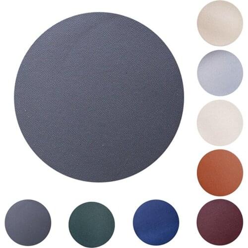1Pc Round Heat Resistant Faux Leather Mat Drink Cup Coasters Non-Slip Pot Holder Table Placemat Waterproof Universal Cup Mat