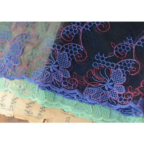 1 Meter Width 17.5m Water Solube Flower Embroidery Lace Applique Trim Mesh Lace Fabric DIY Clothing Sewing Accessories