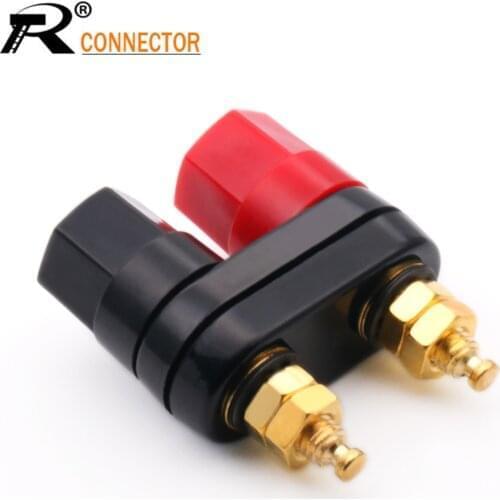 Top Selling Quality Banana plugs Couple Terminals Red Black Connector Amplifier Terminal Binding Post Banana Speaker Plug Jack