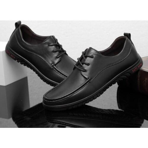 Fashion wear leather flat Casual causal summer for man breathable leisure Sneaker sports shoe sneaker black casual Mens men