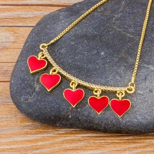 Fashion Female Heart Love Forever Choker Necklaces Crystal Jewelry Simple Ladies Gifts Gold Chain Charm Women Pendant Necklace