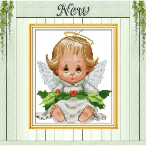 A Kid lovely Baby angel boy paintings counted print on the canvas DMC 11CT 14CT kits DIY Cross Stitch embroidery needlework Sets