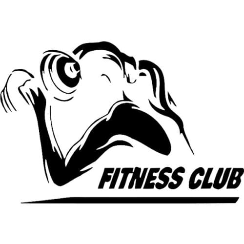 Girl Fitness Club Sticker High Quality Car Window Decoration Personality Pvc Waterproof Decal Black/white, 15cm*10cm