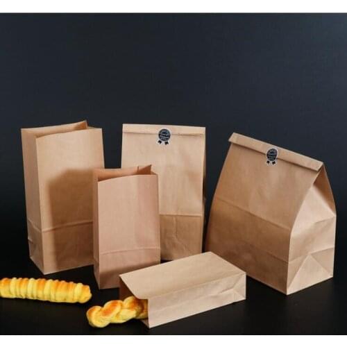 10pcs Kraft Paper Bags Food Packaging Small Gift Bags Sandwich Bread Bags Party Wedding Supplies Wrapping Takeout Take Out Bags