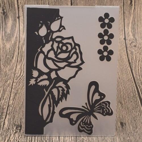 Flowers Plastic Embossing Folders for Valentines Day Wedding Card Making DIY Scrapbooking Paper Embossing Craft Template