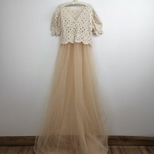 DON&JUDY Bohemian Boho Style Photoshoot Dresses Puffy Lower Part Tulle Gown Clothes Wedding Party Anniversary Dress Photo Shoot