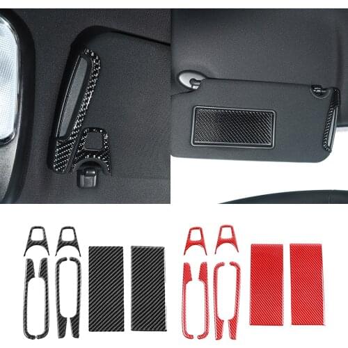 Fit for Dodge Charger 2015-2021 Real Carbon Fiber Sun Visor Stickers Cover Decorative Trim Car Accessories