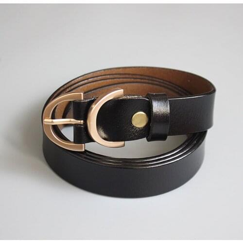 Leather belt womens jeans decorated with leather, INS style, simple and versatile, retro Hong Kong style, Hong Kong style, whit