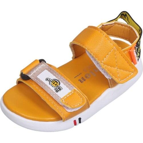 New Summer Kids Sandals For Boys PU Leather Open-Toe Non-Slip Soft Sole Baby Toddler Beach Shoes Children Sandals