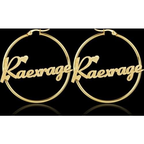 Personalized Custom Name Letter Earrings Pendientes Custom Name Enlarge Exaggeration Cricle Earrings Weddings Party Jewelry