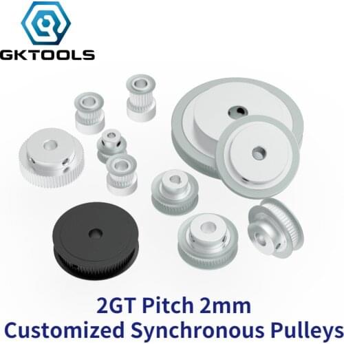 GKTOOLS High torque GT 2M 2GT Synchronous pulley pitch 2mm wheel Manufacture Customizing all kinds of GT2 Timing pulley Belt