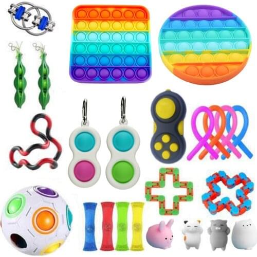TOP Fidget Toys Pack Anti Stress Set Stretchy Strings Gift Pack Adults Children Squishy Sensory Antistress Relief Figet Toys