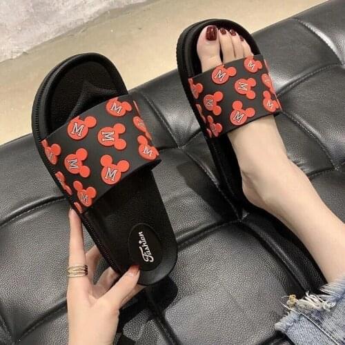 Disney cartoon big childrens Mickey Mouse girl adult shoes non-slip soft sole home shoes slippers