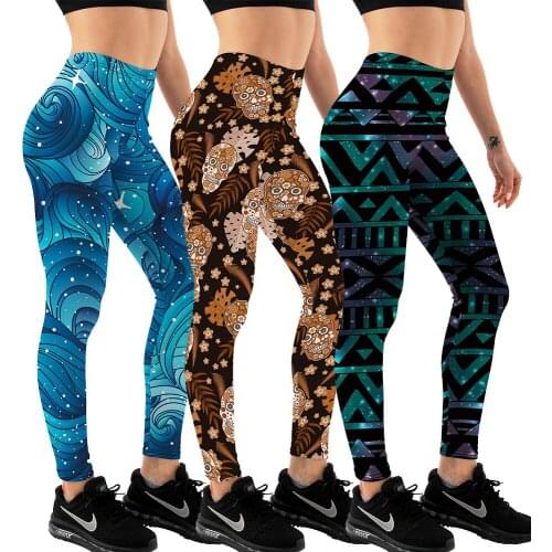 FCCEXIO Brand 2021 New Pattern 3D Print Women High Waist Legging Fashion Plus Size Fitness Elastic Autumn Girl Leggings 6 Colors