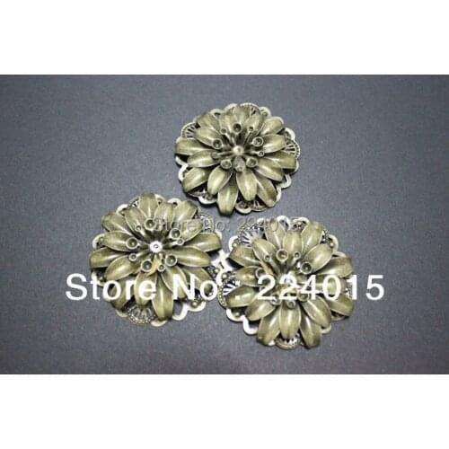 10 pcs/48mm Filigree Wrap Flower Beads Hair clasp Hairpin Connectors For Jewelry DIY Findings Accessories,JB93