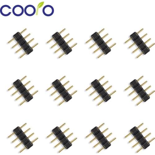 10pcs/lot, 4pin RGB connector, 4 pin needle, male type double 4pin, for LED RGB strip connector
