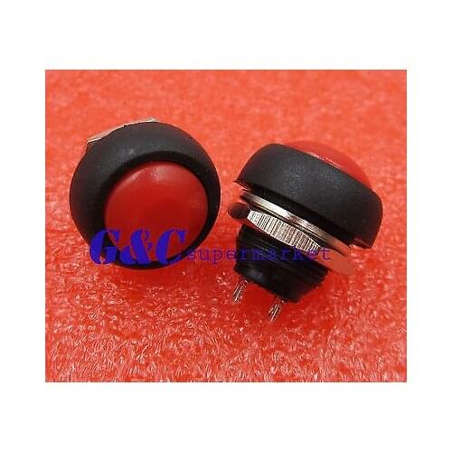 2PCS 12mm Waterproof Momentary ON/OFF Push Button Mini Round Switch Red diy electronics