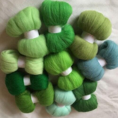 200G 20g/bag wolvilt feltro mixed feutrine naaldvilten lana merino wool fibre roving for needle feling kit doll wool diy crafa