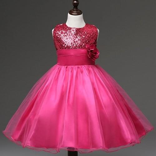 2016 Kids Birthday Party Frocks Flower Girls Dresses Ball Gown Girls First Communion Sleeveless Wedding Baby Clothing Vestidos