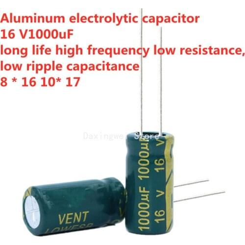 30PCS/Lot 1000uf 16v 8 *16 10*17 High Frequency Low Resistance Power Motherboard Long Life Electrolytic Capacitors