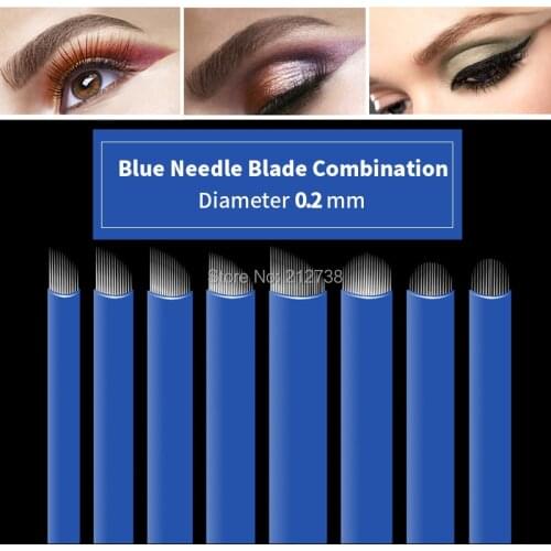 50pcs 12 14 16 18 21Pin U Shape Permanent Makeup Eyebrow Tattoo Needle Blade For 3D Embroidery Microblading Tattoo Pen Accessory