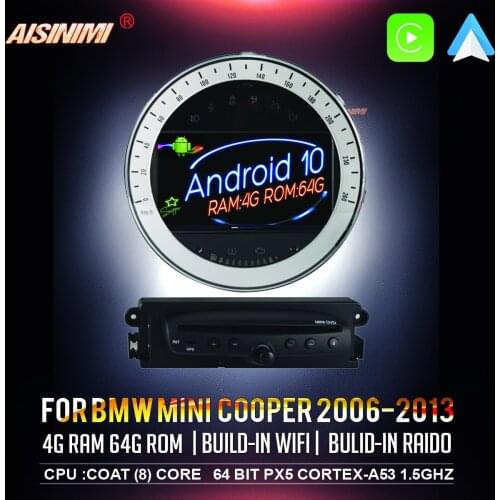 AISINIMI Android 10 Car Dvd Player navigation For BMW MINI COOPER 2006-2013 Car Audio Gps Multimedia Stereo Monitor