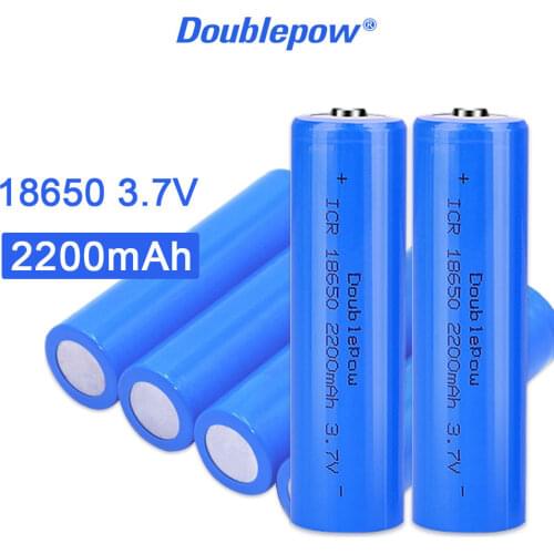 Doublepower 18650 3.7V 2200mAh rechargeable lithium battery flashlight laser pointer remote control electronic toy Real capacity
