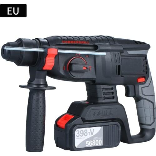 21V Brushless Hammer Drill Multifunctional Handle 980 RPM Cordless Electric Demolition Hammer Impact Drill Demolition Kit