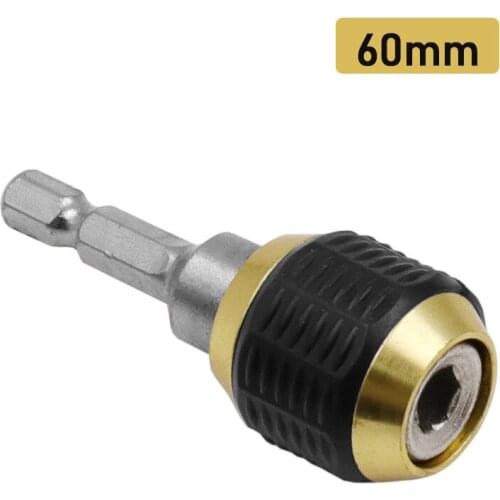 60mm Hex Handle Quick Coupling 6.35mm Change Joint Electric Hand Drill Three Claw Turn 1/4 Inner Hex Self-locking Connecting Rod