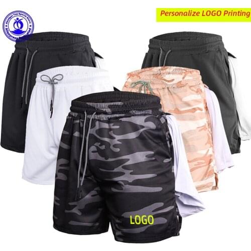 Personalize LOGO Quick Dry Running Shorts Men Gym Fitness Sport Bermuda Jogging Short Pants Summer Beach Boardshorts with Pocket