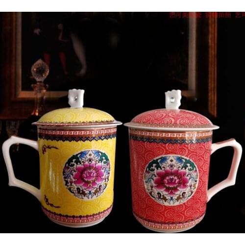 Jingdezhen ceramic mug tea cup with lid