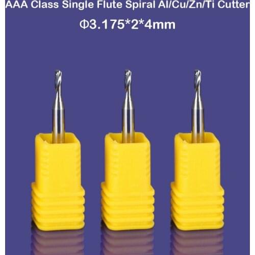 3pcs/lot Single One Single Flute Import End Milling Cutter CNC Router Bits, Micro Carving Tools 3.175*2.0*4MM